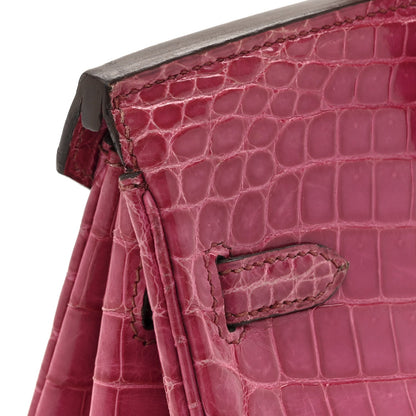 Shiny Niloticus Crocodile Birkin 25 Rose Handbag