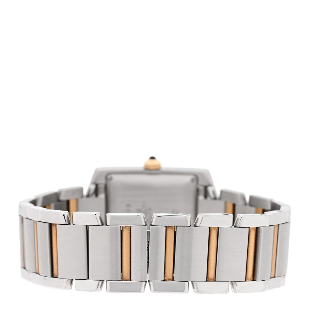 Cartier Stainless Steel 18K Yellow Gold 28mm Tank Francaise Watch