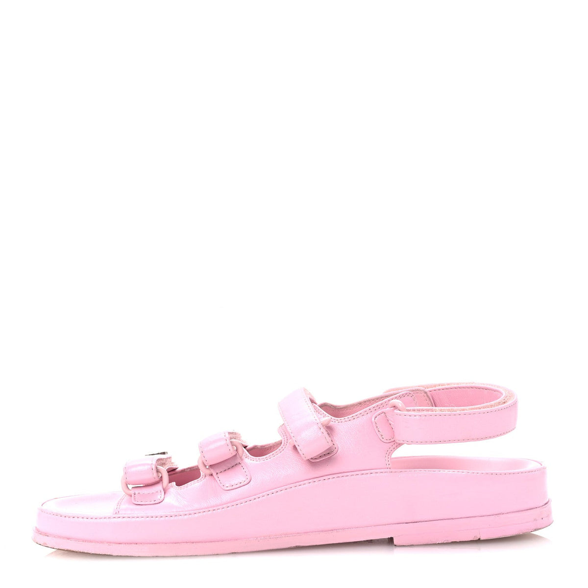 Lambskin Crystal CC Velcro Dad Sandals Light Pink