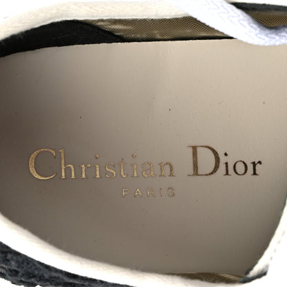 Dior Macramé Embroidered Cotton Women's Walk'N'Dior Sneakers 36 Black and White