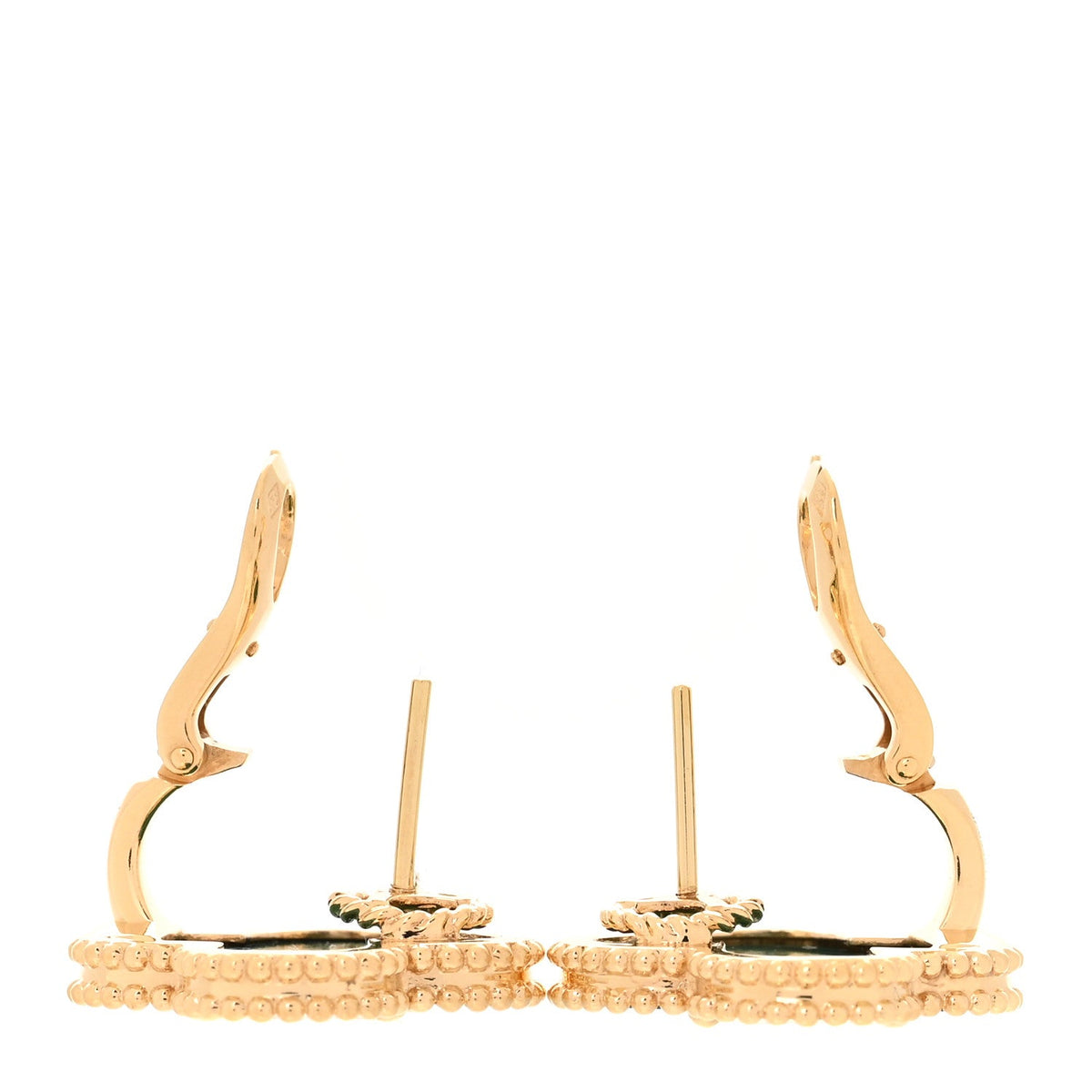 18K Yellow Gold Malachite Magic Alhambra Earrings