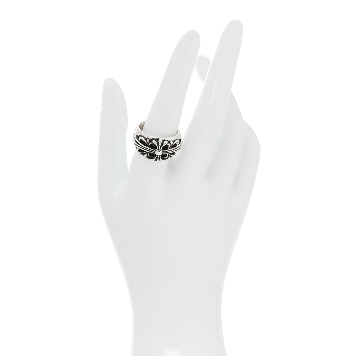 Chrome HeartsSterling Silver Double Floral Cross Ring 56 7.75