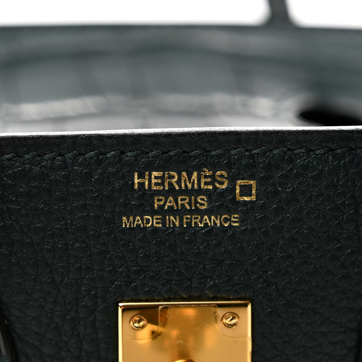 Hermes Togo Matte Alligator Birkin Touch 25 Vert Cypress