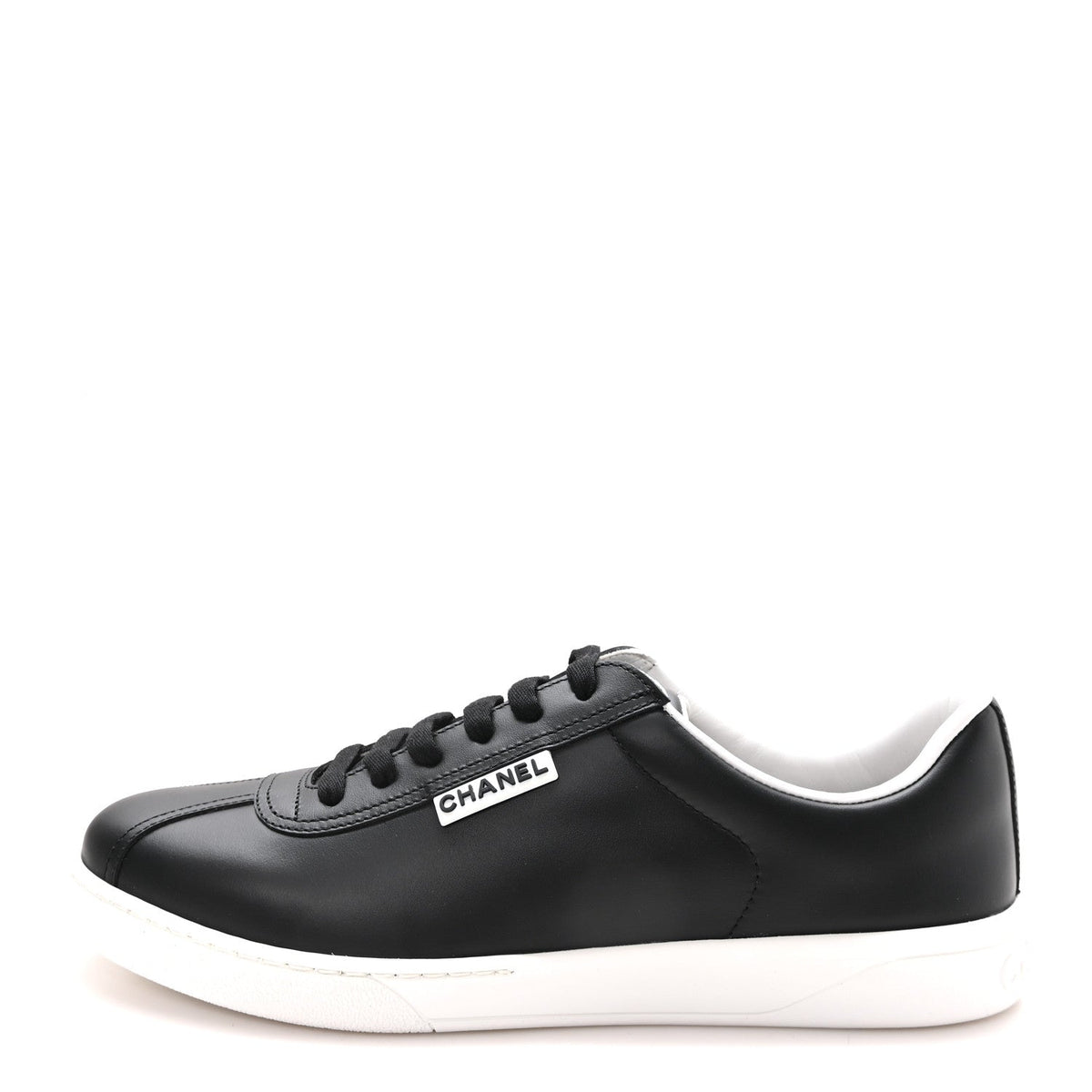 Chanel Calfskin Women's CC Sneakers 39.5 Black
