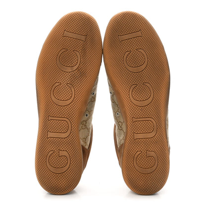 Gucci Monogram Canvas Suede Men's Shift Sneakers 10.5 Beige Brown