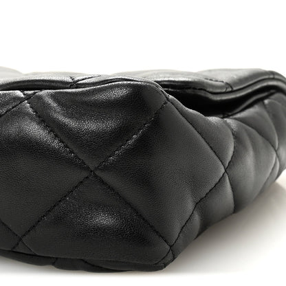 Large Quilted Lambskin Flap Shoulder Bag