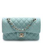 Chanel Caviar Quilted Small Double Flap Light Blue