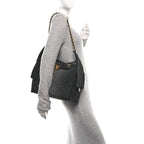 Chanel Washed Denim Quilted Medium Chanel 25 Handbag Black