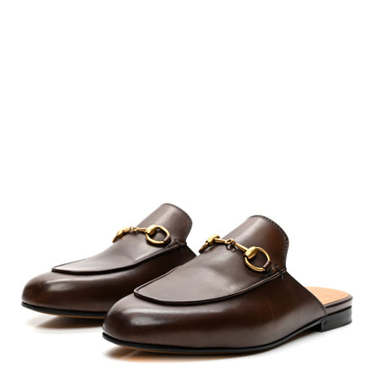Gucci Calfskin Women's Princetown Slippers 35 Fondente Brown