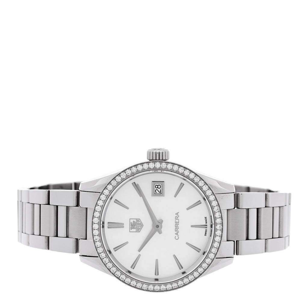 Tag Heuer Stainless Steel Diamond 32mm Carrera Lady Quartz Watch WAR1315-0