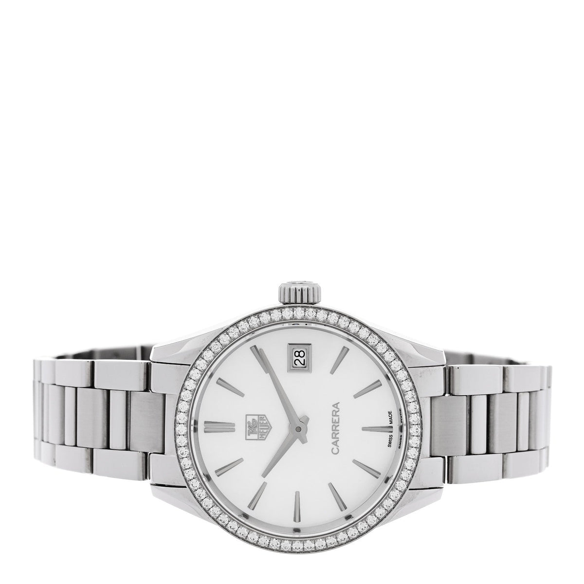 Tag Heuer Stainless Steel Diamond 32mm Carrera Lady Quartz Watch WAR1315-0