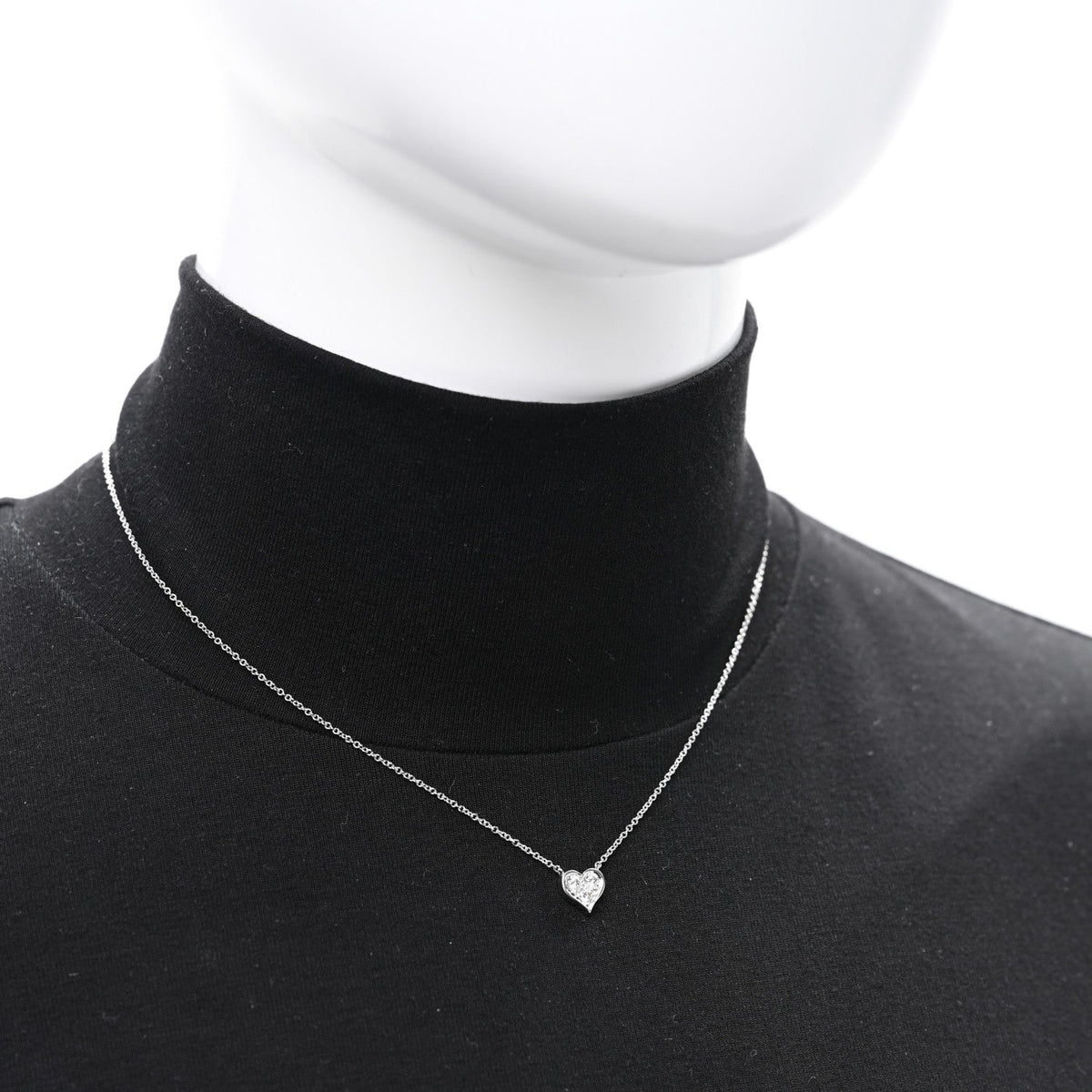 Platinum Diamond Heart Pendant Necklace
