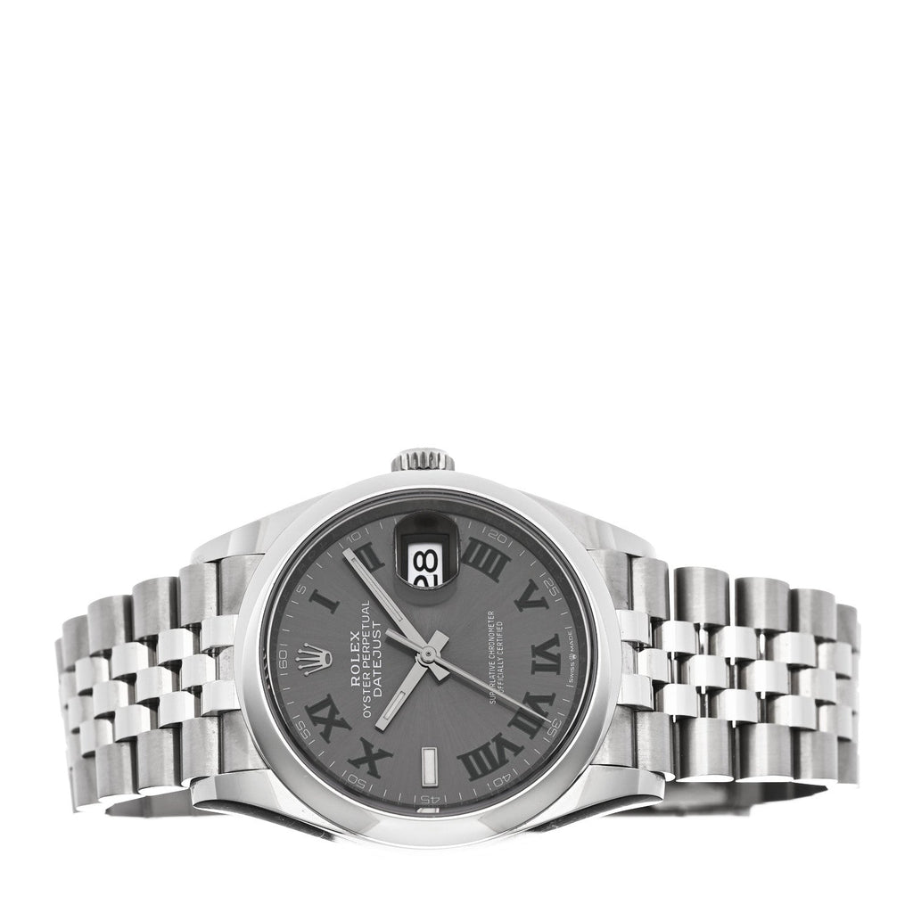 Rolex Stainless Steel 36mm Oyster Perpetual Datejust Watch Slate 126200