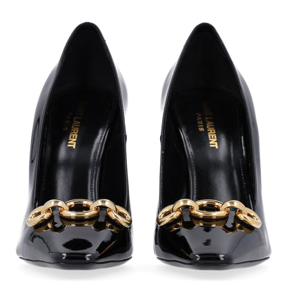Saint Laurent Vernice Grupy Silvana 110mm Women's Pumps Black and Oro Antico