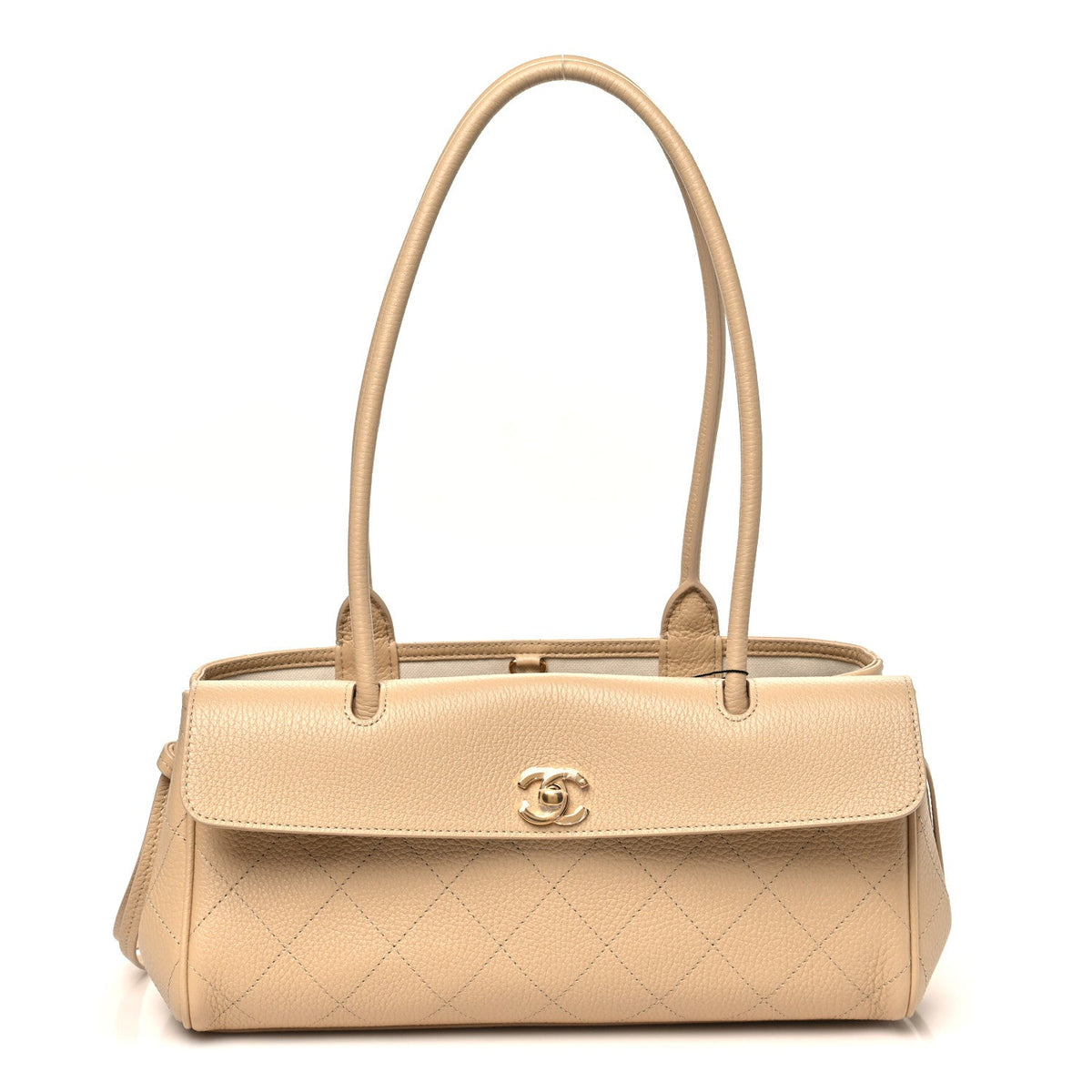 Small Calfskin Handbag - Beige