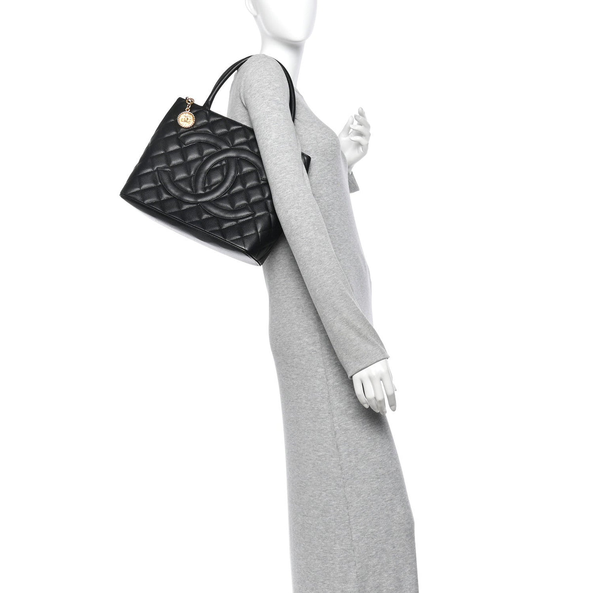 Quilted Caviar Tote Bag