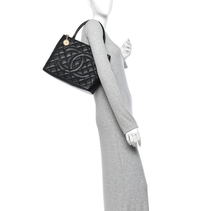 Quilted Caviar Tote Bag