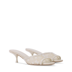 Women's 6 AM Embroidered Monogram Kitten-Heel Mule 1AK219