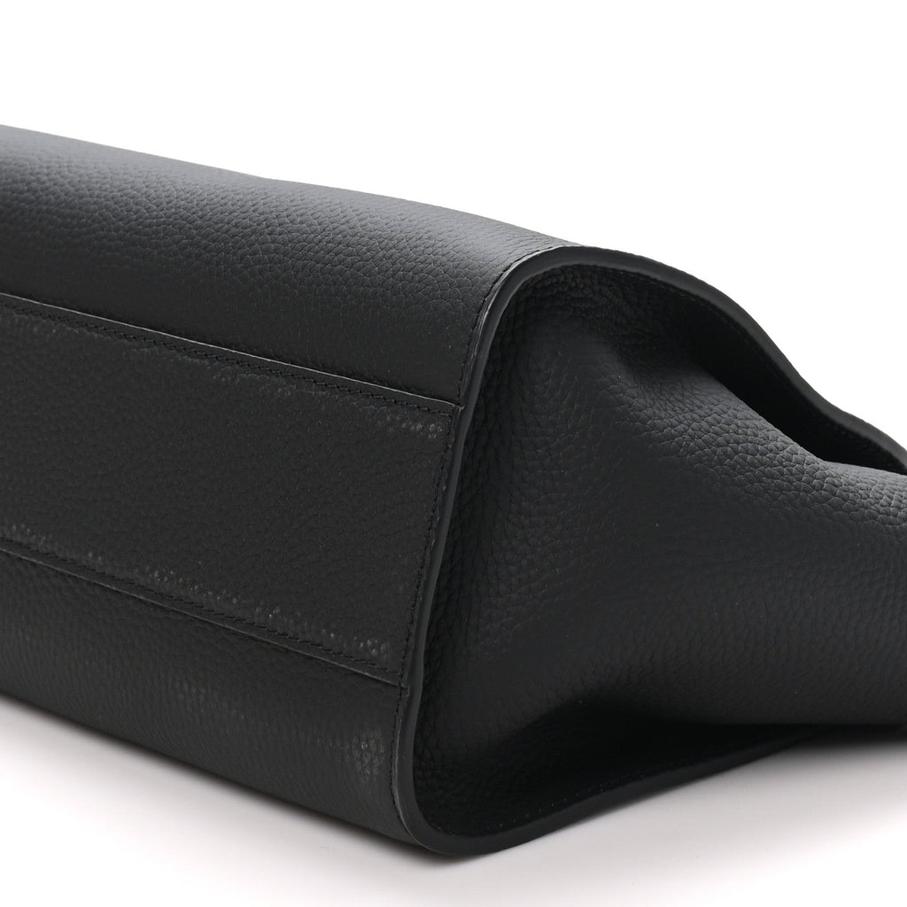 The Row Grained Calfskin Marlo 12 Tote Bag Black