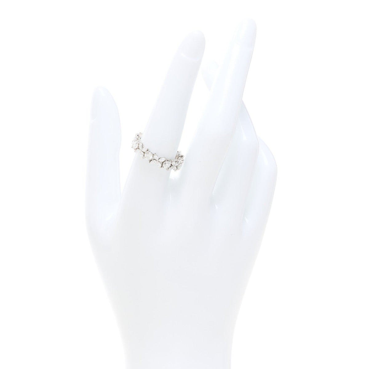 Platinum Diamond Victoria Alternating Band Ring 56 7.75