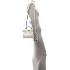 Fendi Crystal Vitello Laminato FF Petite Peekaboo I SEE U Satchel Bag Crystal Argento