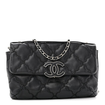 Quilted Calfskin Clutch Bag - Black
