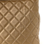 Chanel Metallic Calfskin Quilted Small XXL Travel Flap Bag Gold