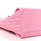 Chanel Canvas Calfskin Striped Large Deauville Tote Pink Blue