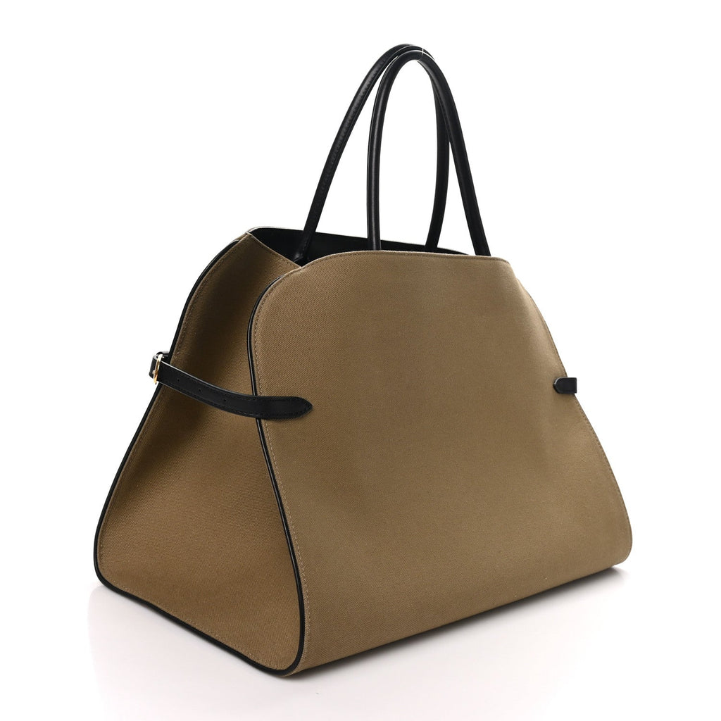 The Row Canvas Calfskin Margaux Belt 15 Fango Black