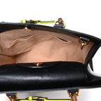 Gucci Calfskin Medium Diana Tote Bag Black Yellow Fluo