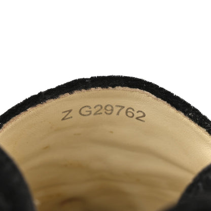 Chanel Velvet Grosgrain Women's CC Espadrilles 38 Black