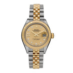 Rolex Stainless Steel 18K Yellow Gold Diamond 28mm Oyster Perpetual Datejust Watch Champagne Star 279173
