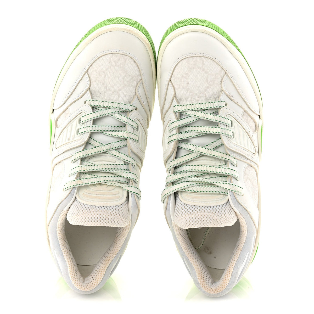 Gucci Demetra GG Supreme Monogram Women's Basket Low Top Sneakers 35 White Green