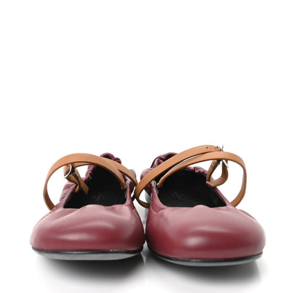 Hermes Nappa Women's Jolly Ballet Flats 38.5 Rouge H Naturel