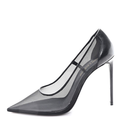 Saint Laurent Mesh Women's 105 Anja Pumps 36 Black