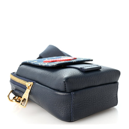 X Nigo Denim Monogram Flat Double Phone Pouch