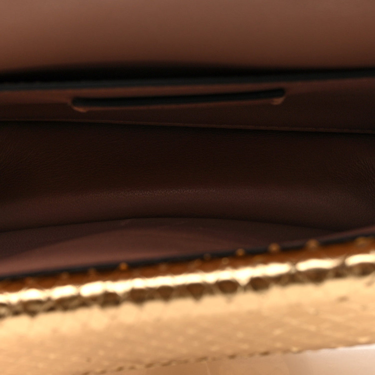 Valentino Garavani Metallic Snakeskin Vlogo Mini Shoulder Bag Gold