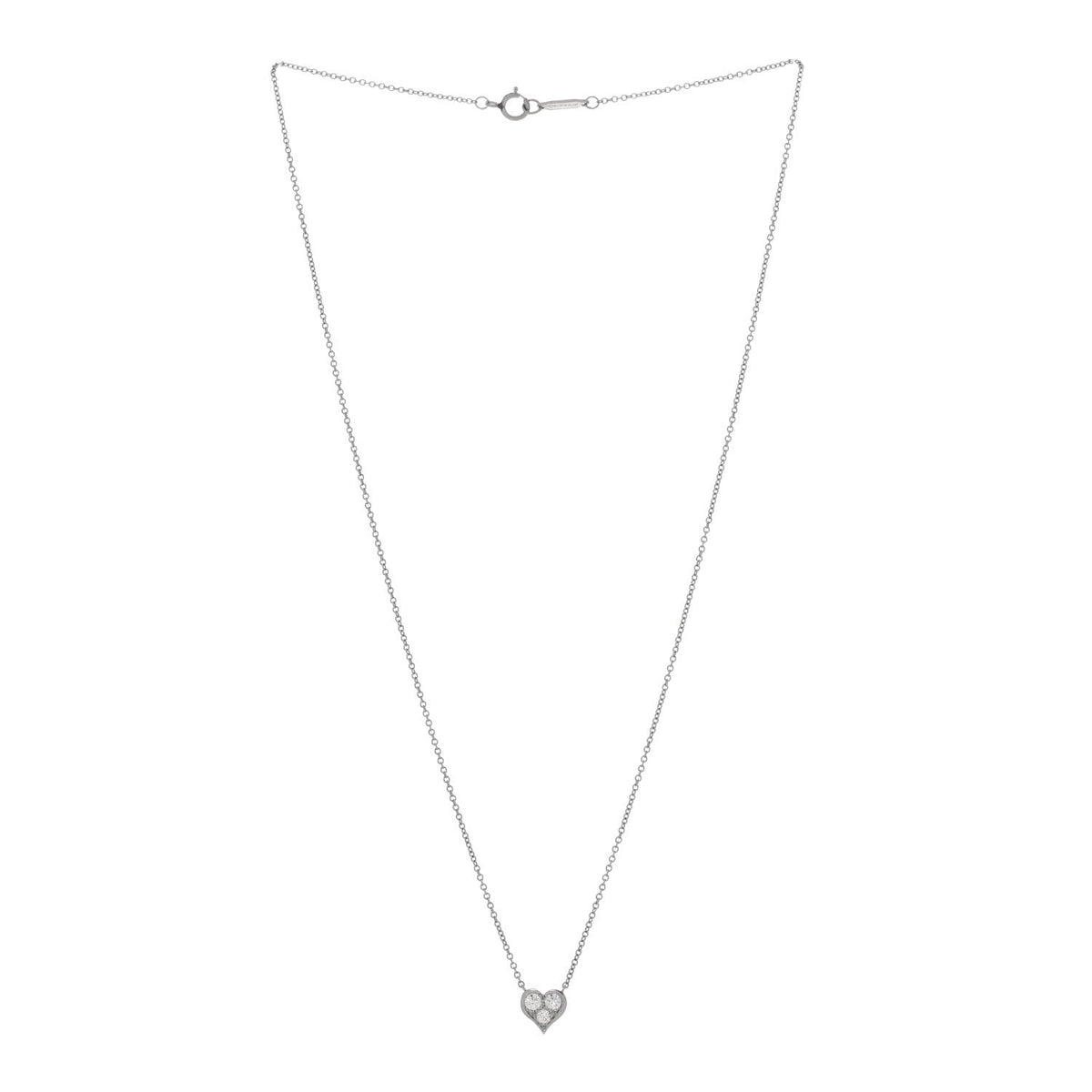 Platinum Diamond Heart Pendant Necklace