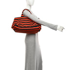 Prada Canapa Striped Tote Arancio