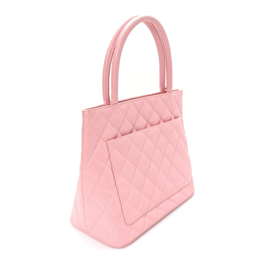 Chanel Caviar Quilted Medallion CC Tote Light Pink