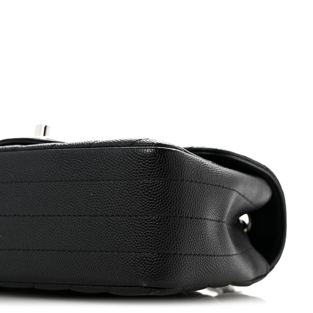 Chanel Caviar Chevron Quilted Mini Rectangular Flap Black