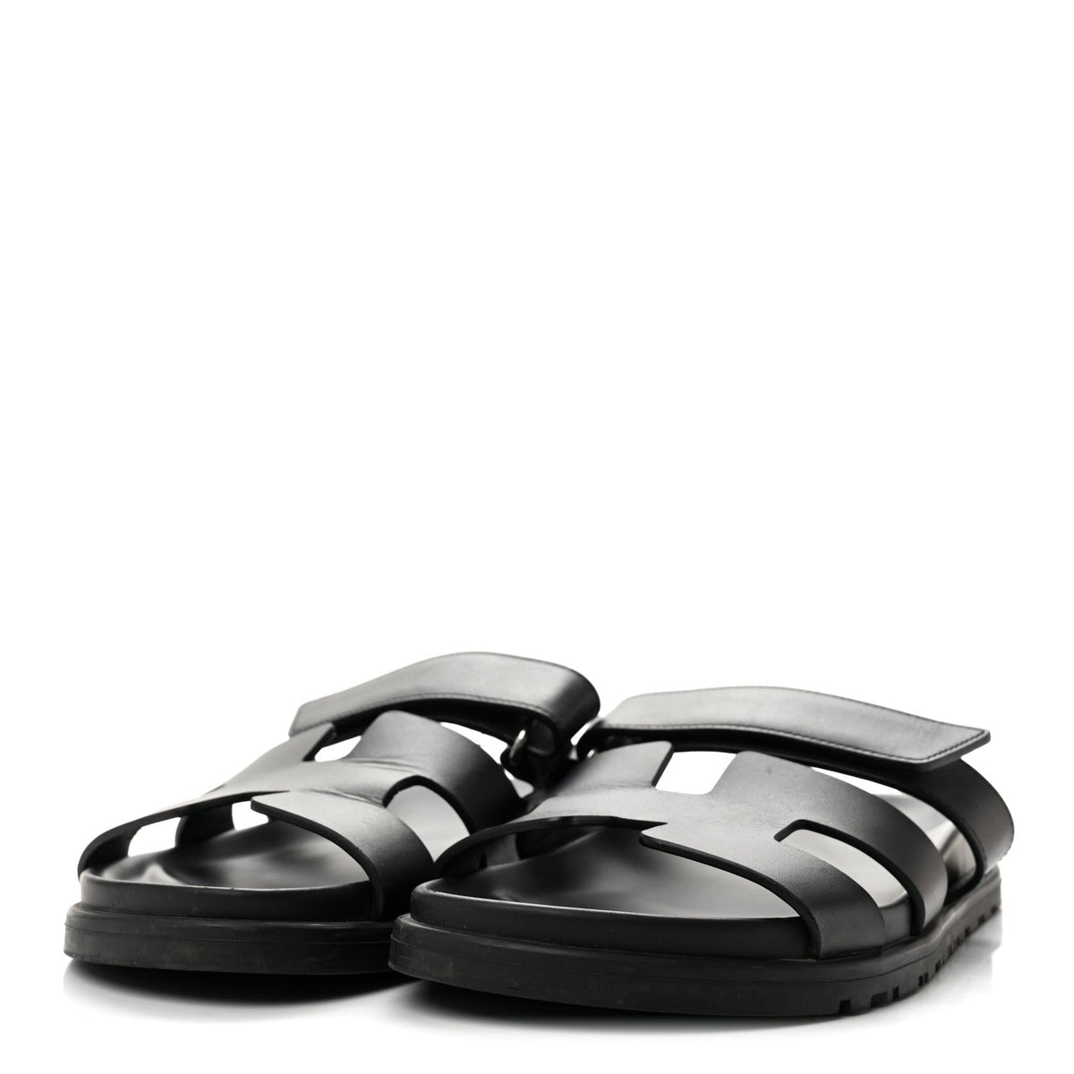 Hermès Calfskin Women's Chypre Sandals 37.5 Black