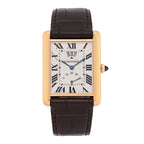Cartier 18K Pink Gold Alligator 30mm Tank Louis Watch Brown