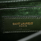 Saint Laurent Calfskin Medium Monogram Sunset Dark Green