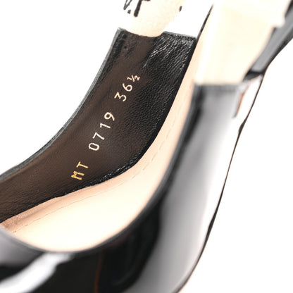 Christian Dior Patent Ribbon Women's J'Adior 100mm Slingback Pumps 36.5 Black