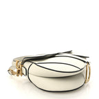 Christian Dior Grained Calfskin Saddle Bag With Strap Latte