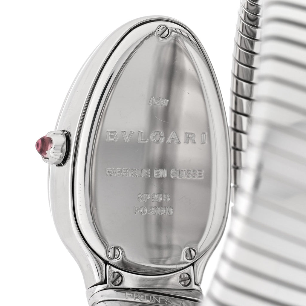 Bulgari Stainless Steel 35mm Serpenti Tubogas Quartz Watch Silver