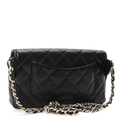 Quilted Caviar Flap Shoulder Bag