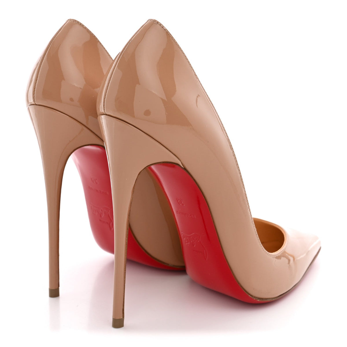Christian Louboutin Patent Women's So Kate 120 Pumps 39 Nude