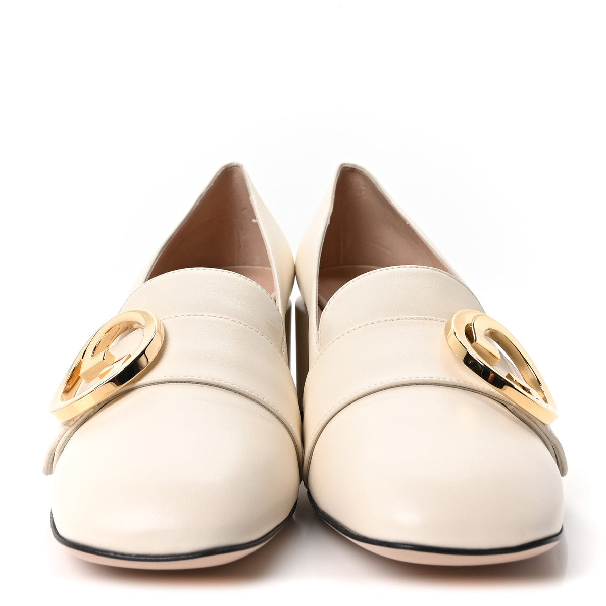 Gucci Calfskin Leather Women's Blondie Pumps 40.5 Mystic White